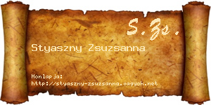 Styaszny Zsuzsanna névjegykártya